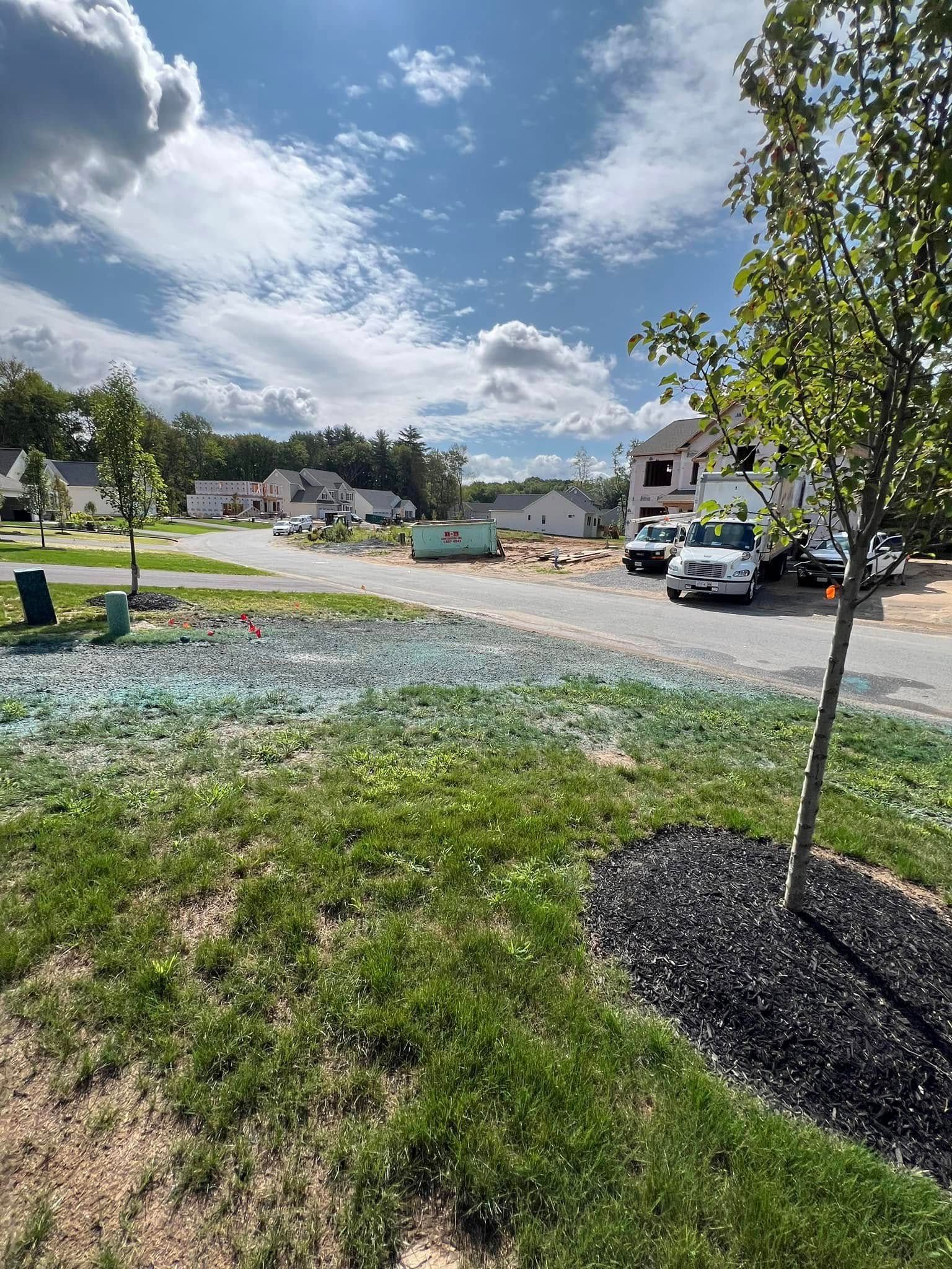 A lot of cars are parked on the side of the road in a residential area.