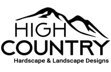 A black and white logo for High Country Hardscape & Landscape Designs LLC