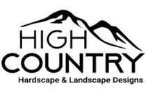 A black and white logo for High Country Hardscape & Landscape Designs LLC