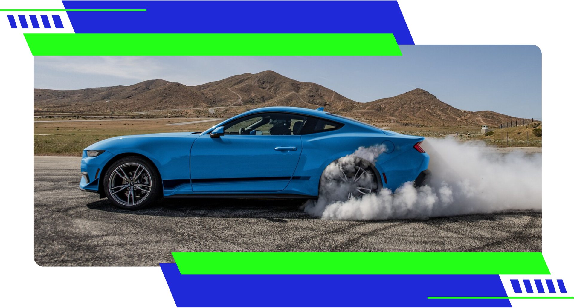 Ford mustang doing burnouts