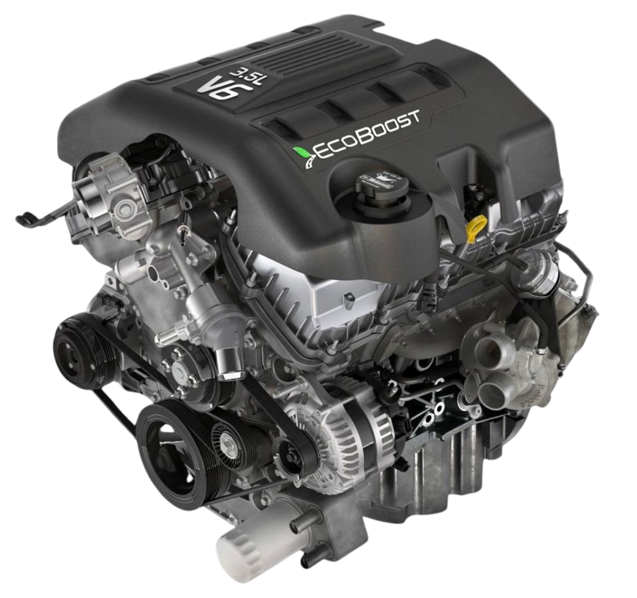 Black EcoBoost automotive engine
