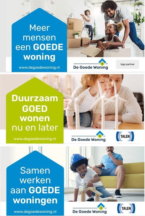 Ontwerp bouwdoeken voor De Goede Woning voor bij de portfolio