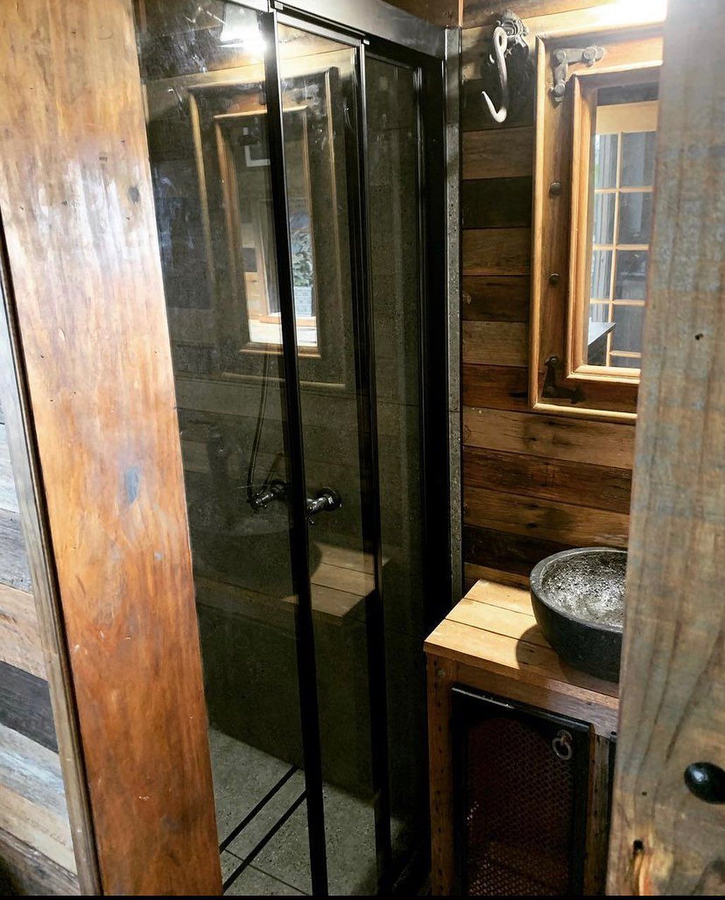 A Bathroom With a Sink, Mirror and Shower Stall β Swift Glass & Aluminium In Woolgoolga, NSW