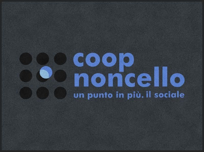 Coop Noncello logo in blue on a dark background with the tagline “un punto in più, il sociale”