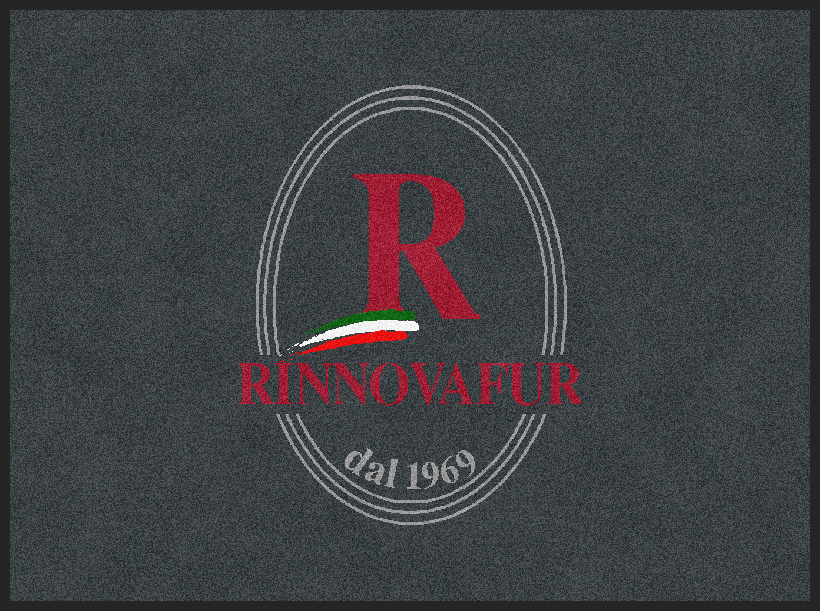 Logo RINOVAFUR rosso con contorno ovale e la scritta