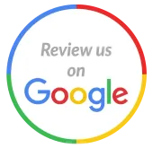 A google logo that says `` review us on google ''