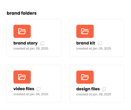 A screenshot of a website showing four different folders.