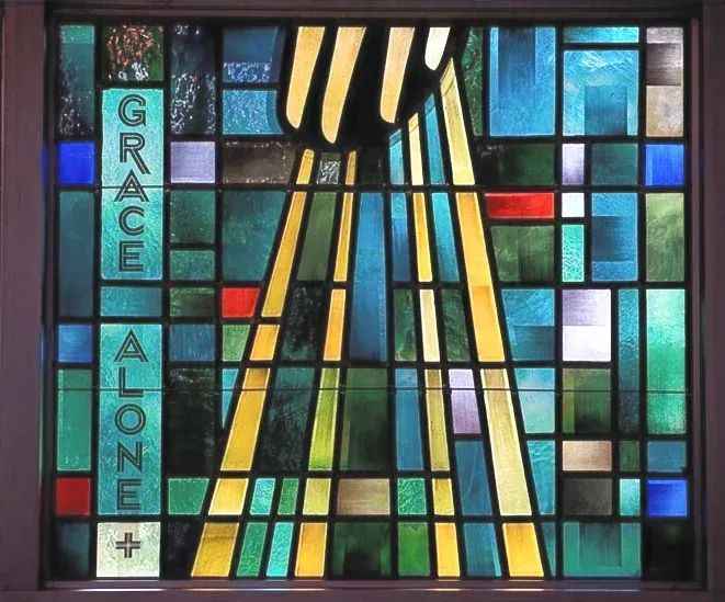 Zion Lutheran Church - Vassar, KS - Stained Glass Windows - Grace Alone