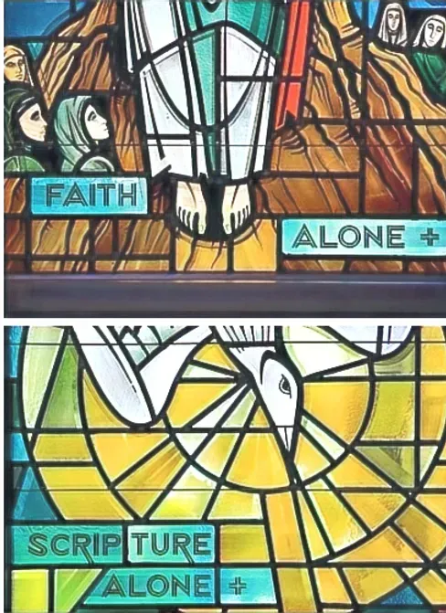 Zion Lutheran Church - Vassar, KS - Stained Glass Window - Faith Alone and Scripture Alone