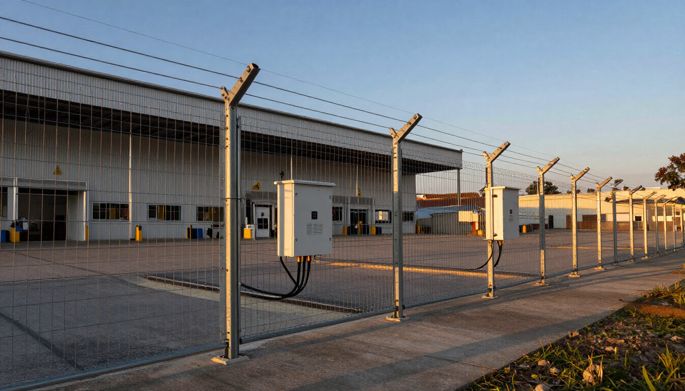 Cerca eléctrica para protección perimetral de una bodega