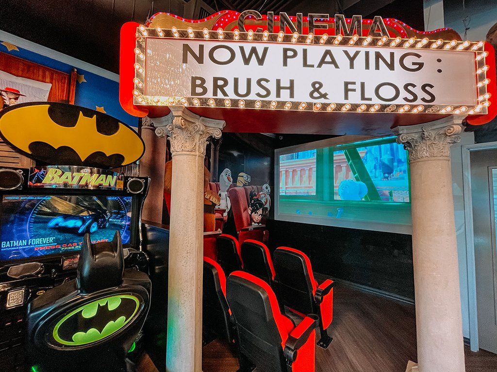 A dental-themed cinema with a 