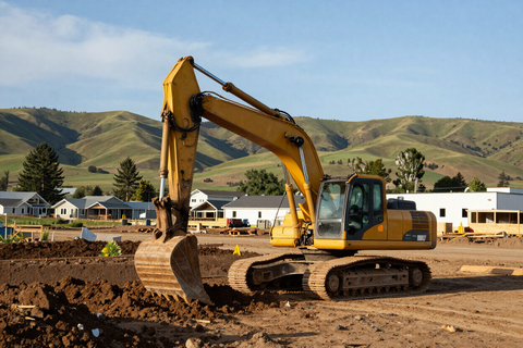 Excavation and site work by Rogue Custom Construction on a residential property in Southern Oregon