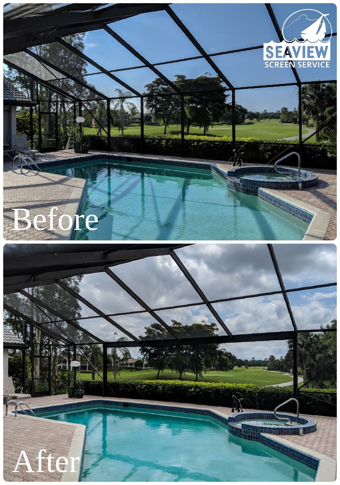 Before and After Image of a Pool
