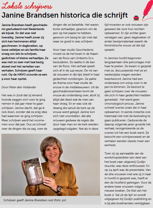 Artikel in Het Krantje online