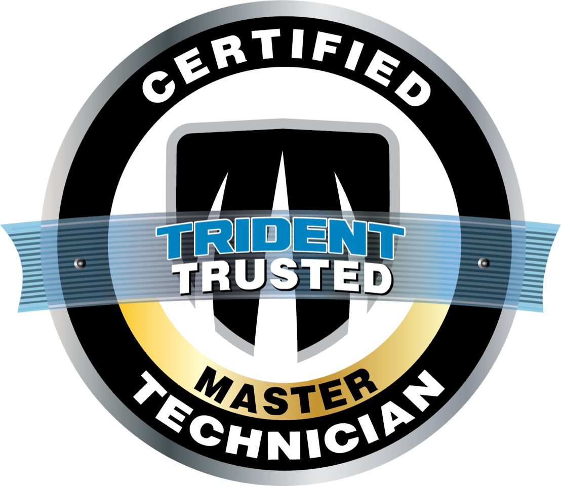 A certified trident trusted master technician logo