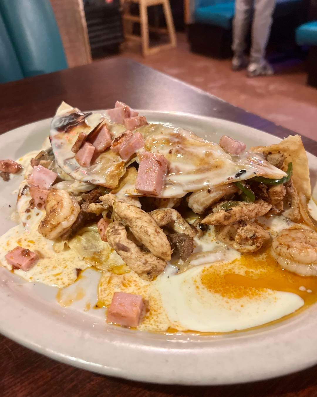 chicken and shrimp quesadilla