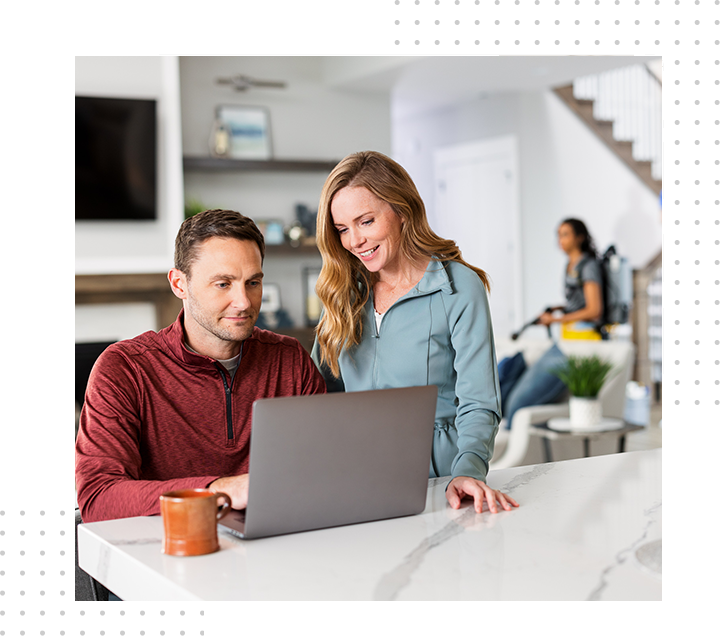 House cleaning professional in home interior