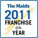 The Maids 2011 Franchise of the Year award logo in blue and gold