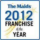 The Maids 2012 Franchise of the Year award badge in blue and gold