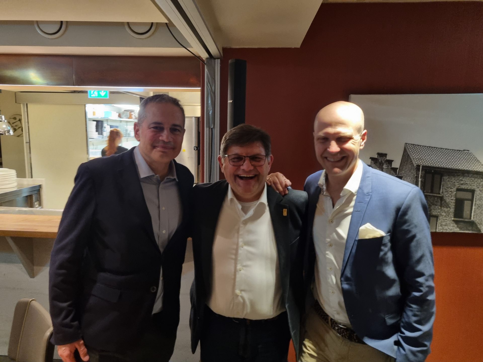 Giorgos, Sebastian and Labro posing at an event
