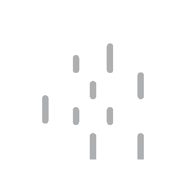 A pattern of eight vertical, rounded gray bars arranged in a staggered, symmetrical formation against a white background.