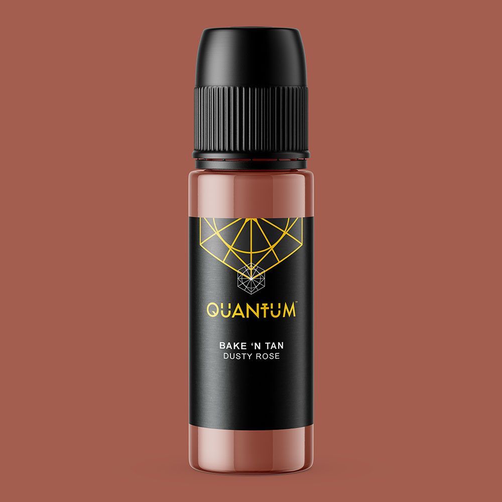 A bottle of Quantum brand permanent makeup pigment in