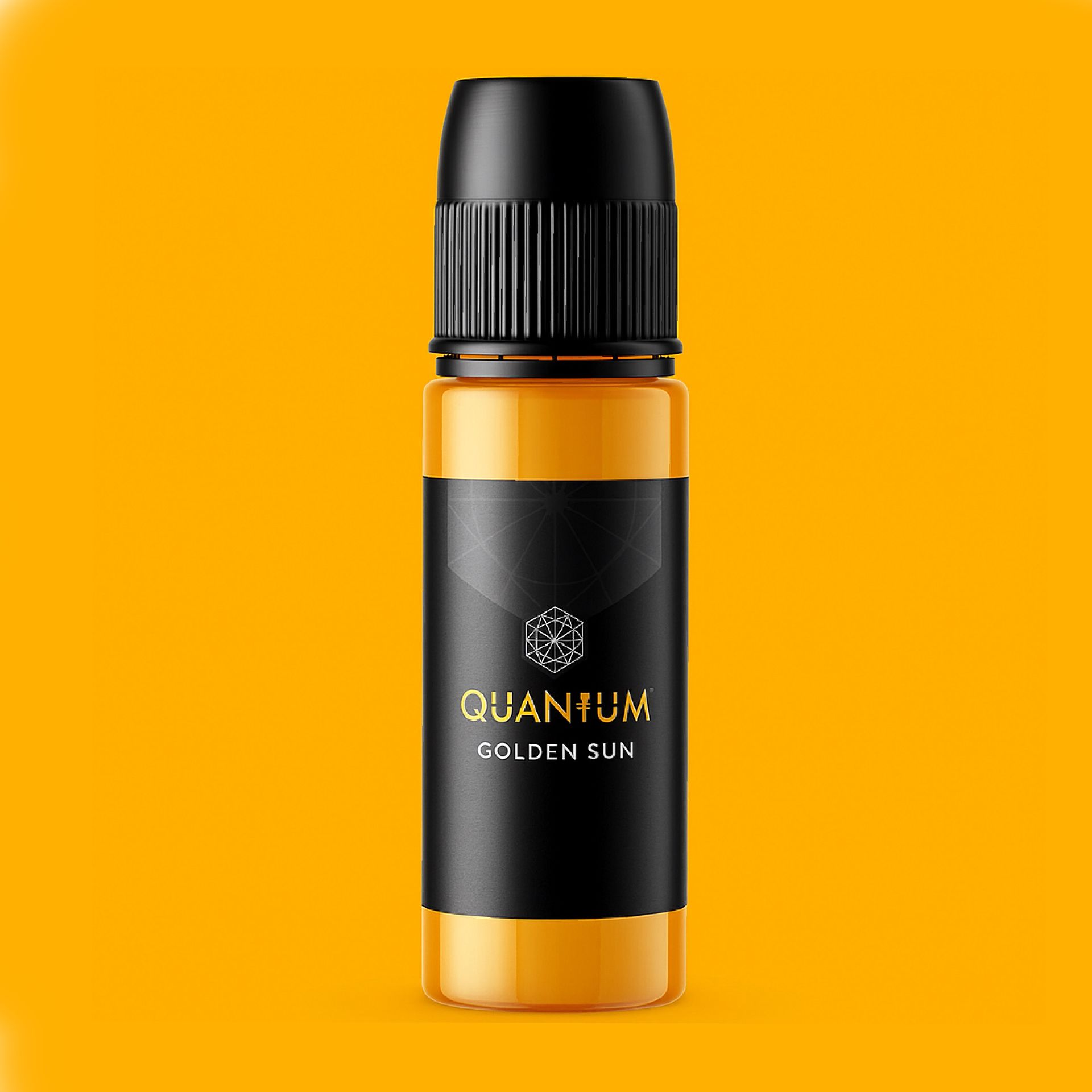 A small amber-colored bottle labeled