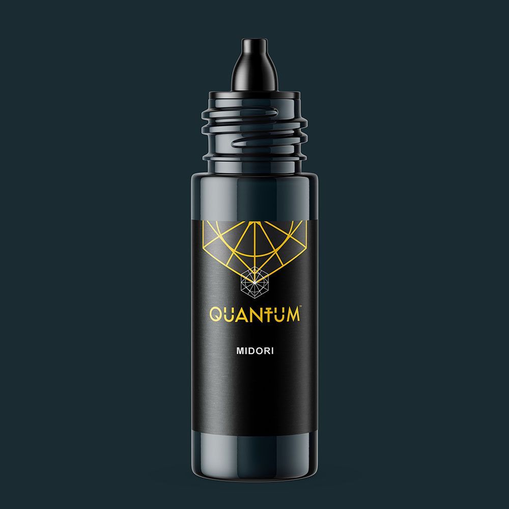 Black bottle labeled