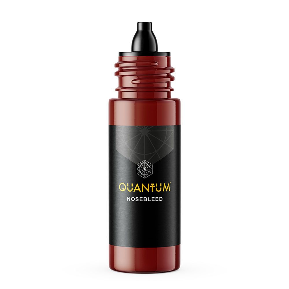 Bottle of Quantum tattoo ink, labeled