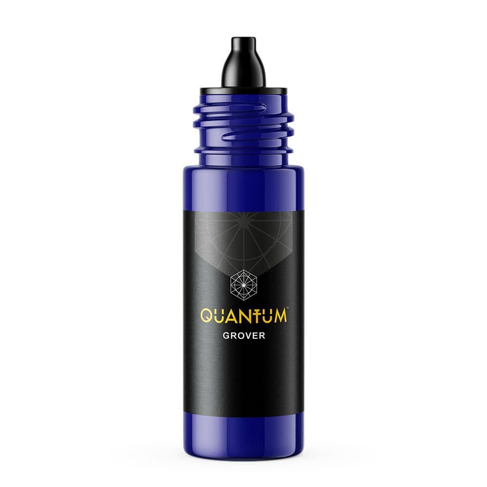 A blue dropper bottle labeled