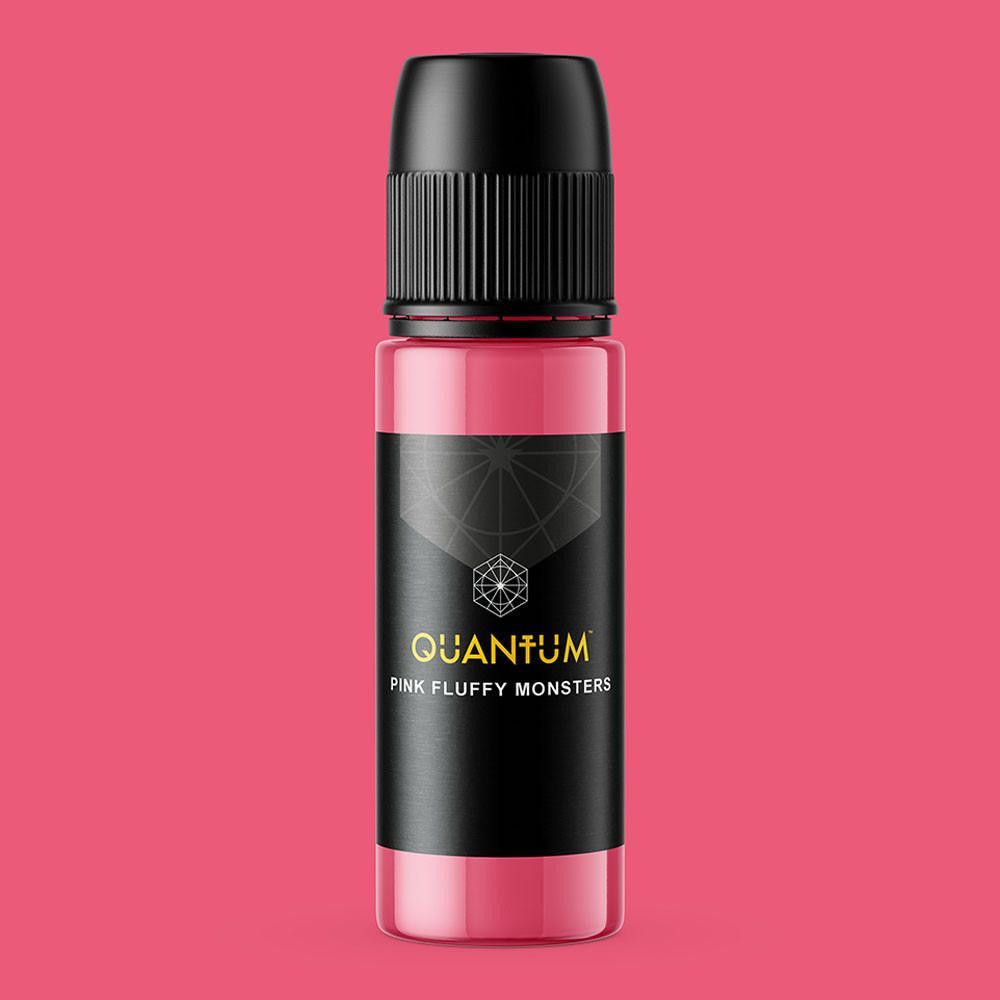 A bottle of Quantum brand tattoo ink in the color