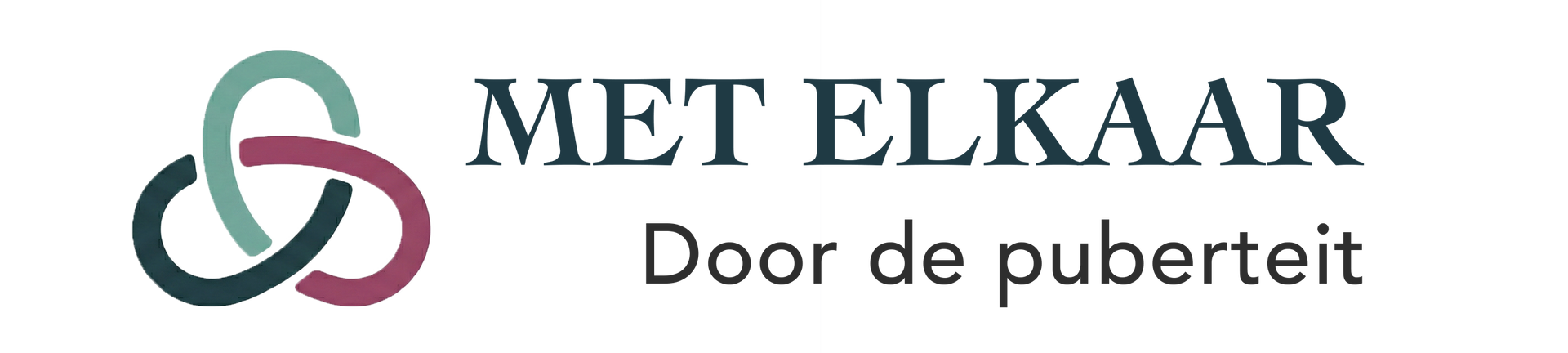 Logo met een abstract, cirkelvormig pictogram met drie lussen naast de tekst 