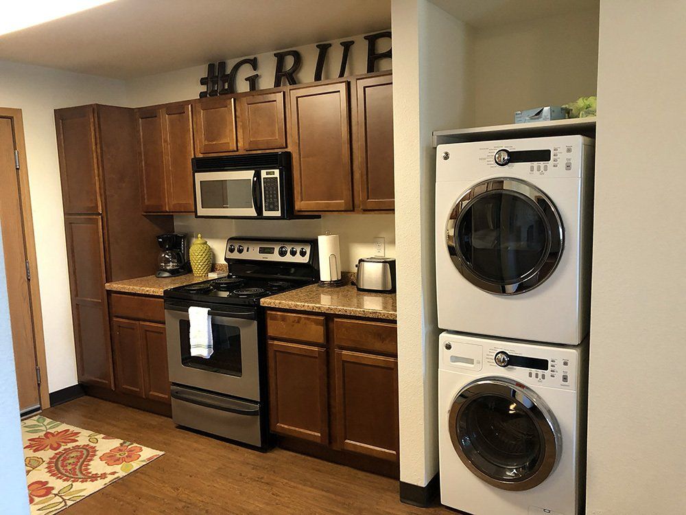 kitchen with laundry units