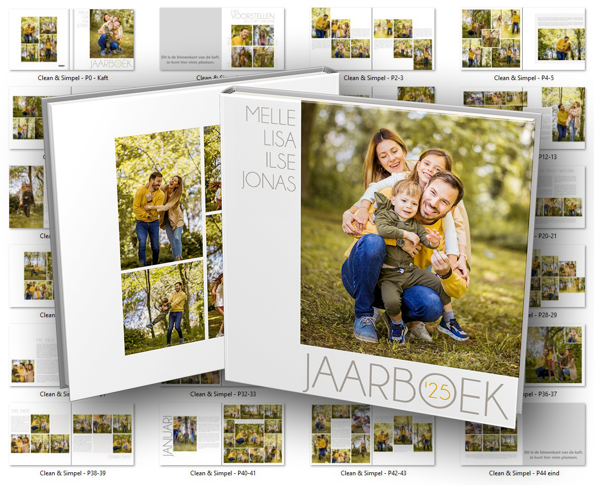 Windows - VIERKANT L - Template Clean & Simpel (offline albelli fotoboekprogramma)