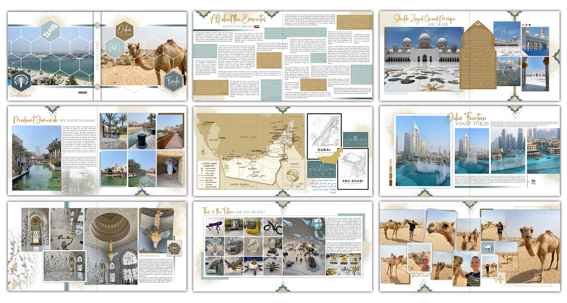 Kleurgebruik fotoboek Dubai Overzicht fotoboek Dubai