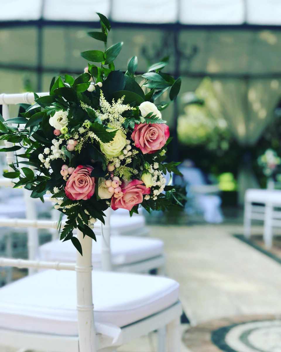 allestimento floreale sui tavoli