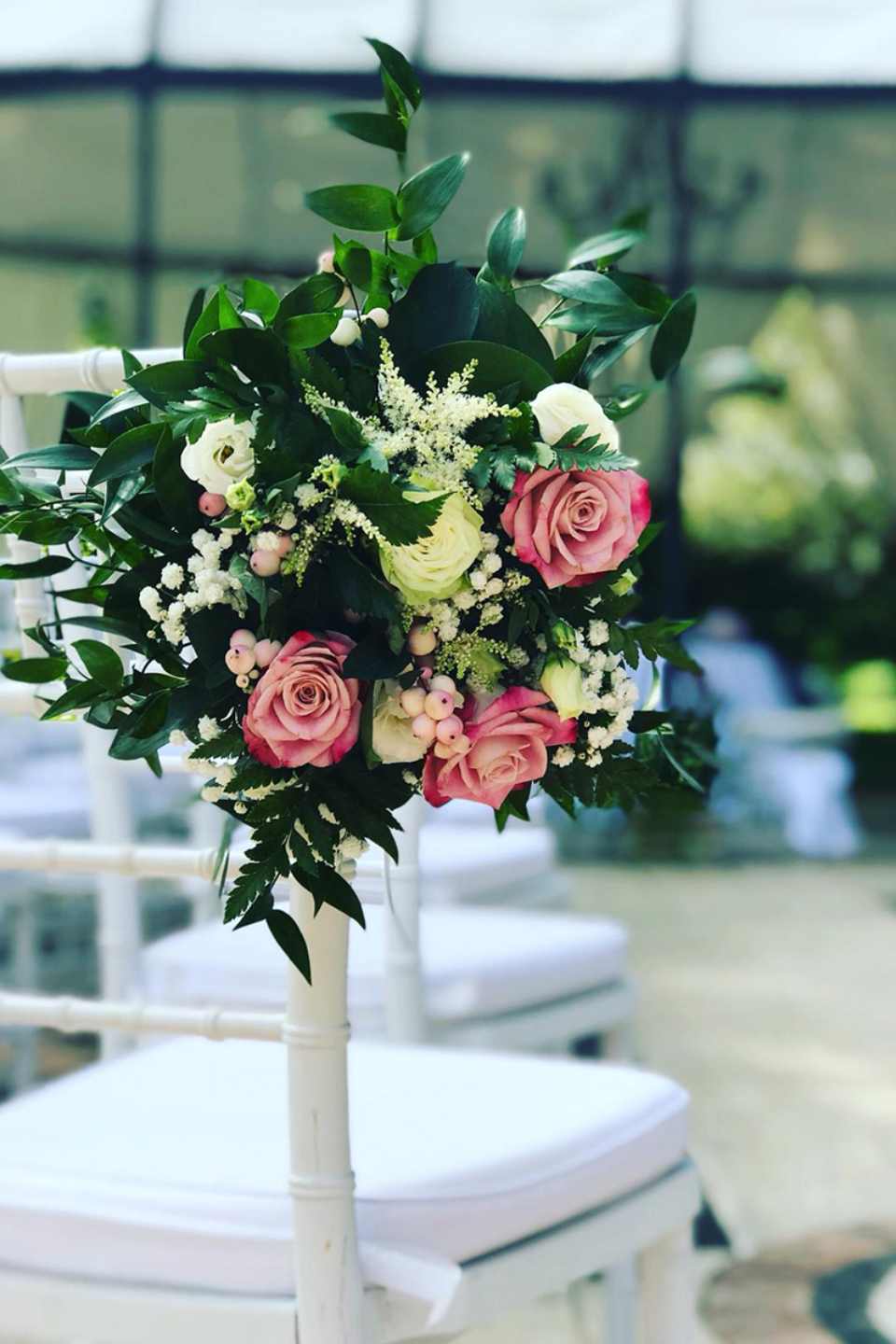 dettaglio allestimenti nell'elegante ristorante per matrimoni a Latina