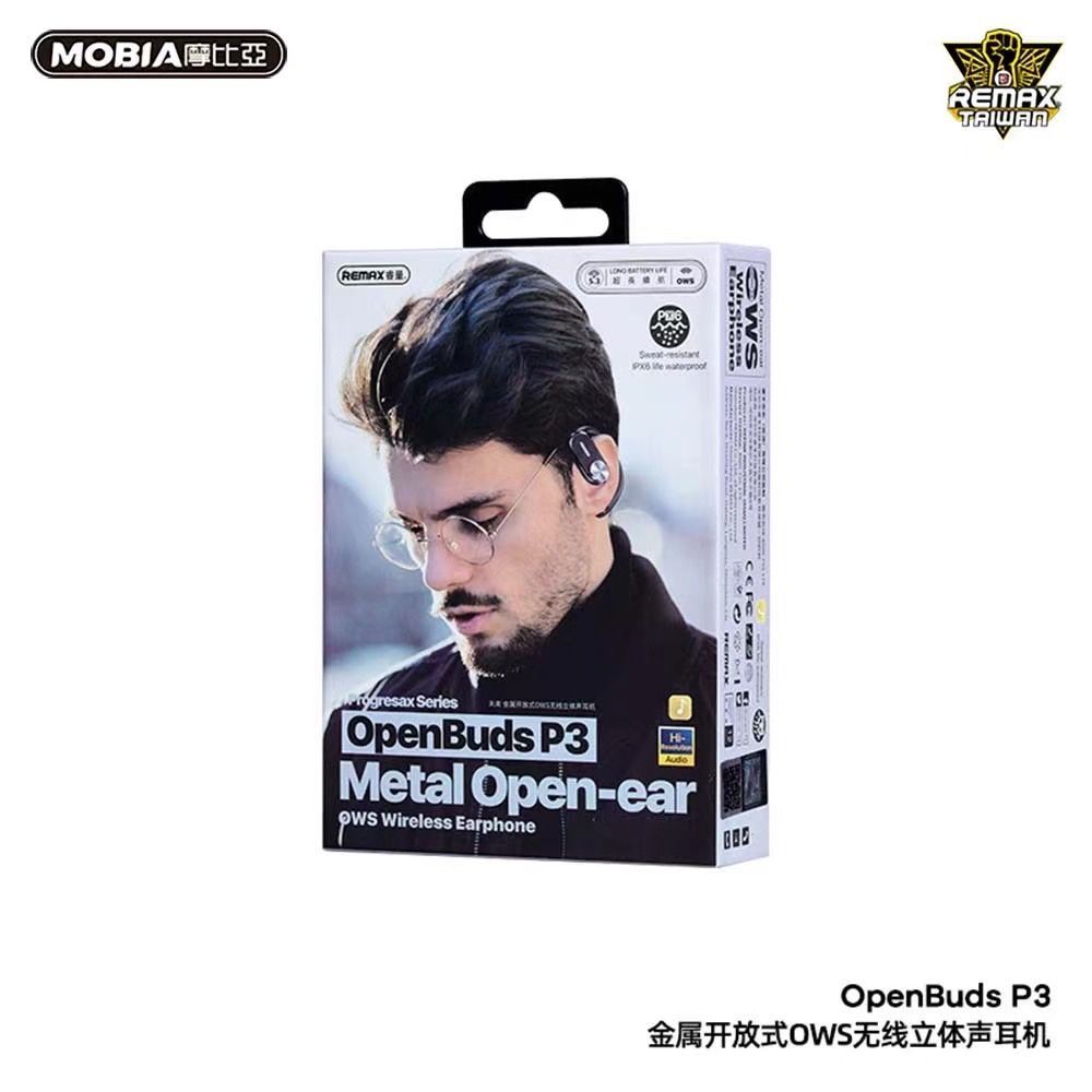 【豐一生活網】REMAX OpenBuds P3未來金屬OWS掛耳式藍芽耳機