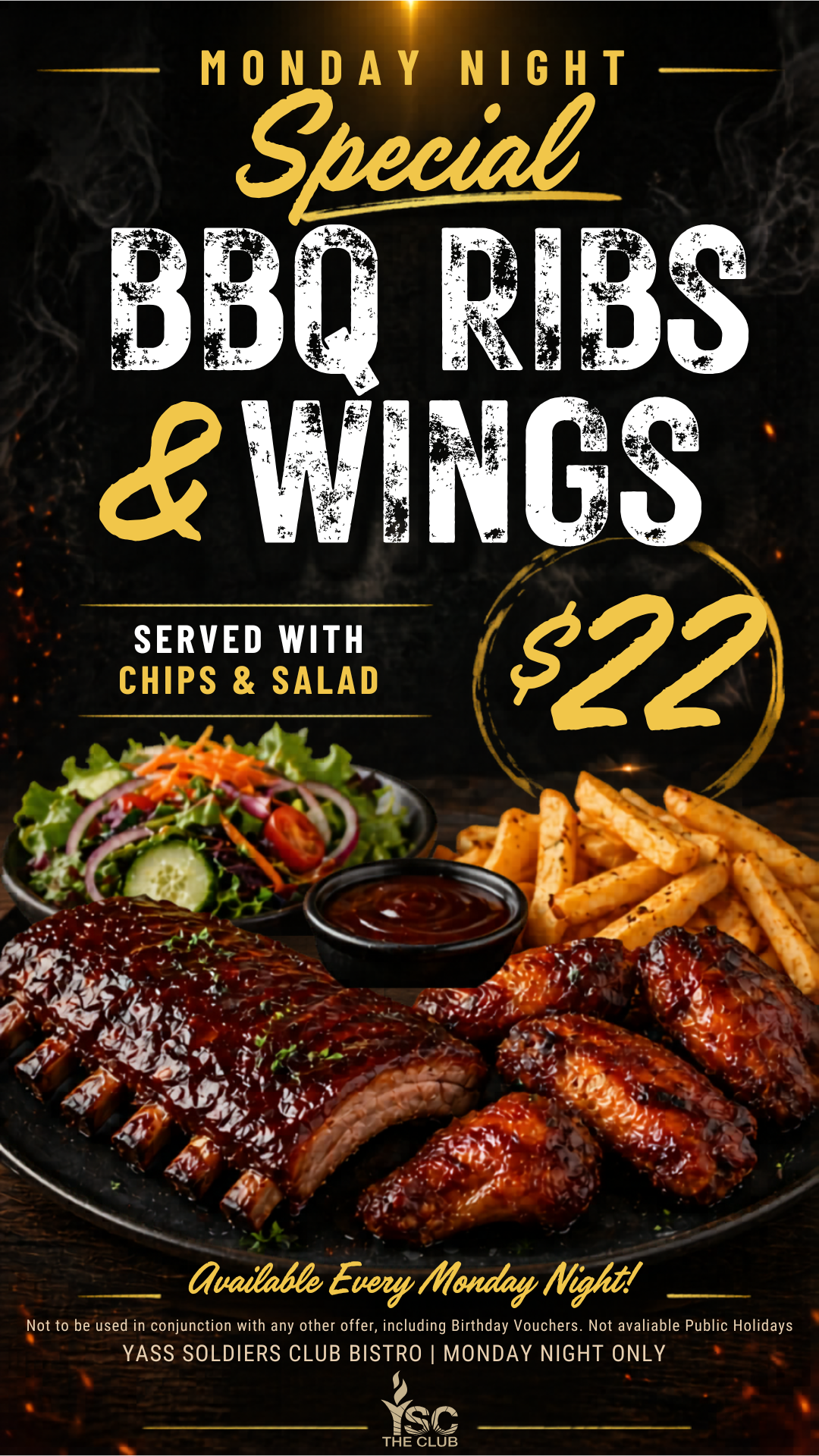 Monday BBQ Ribs & Wings 