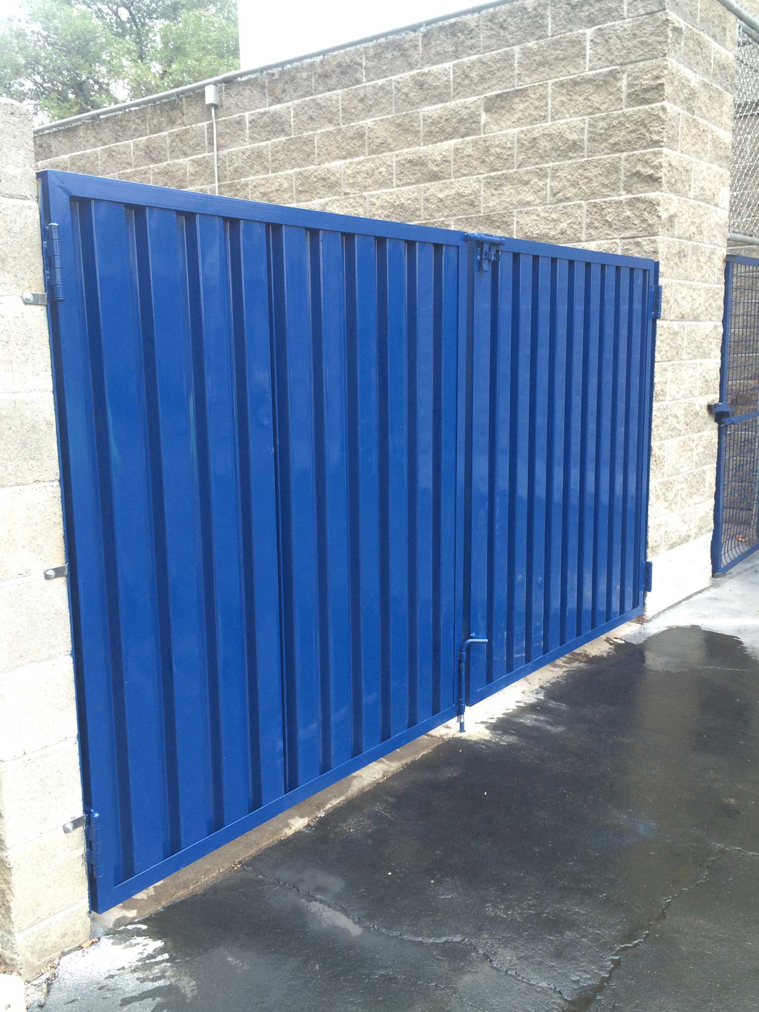 Blue Dumpster Gate — Sacramento, CA — Benson Fence Co., Corp