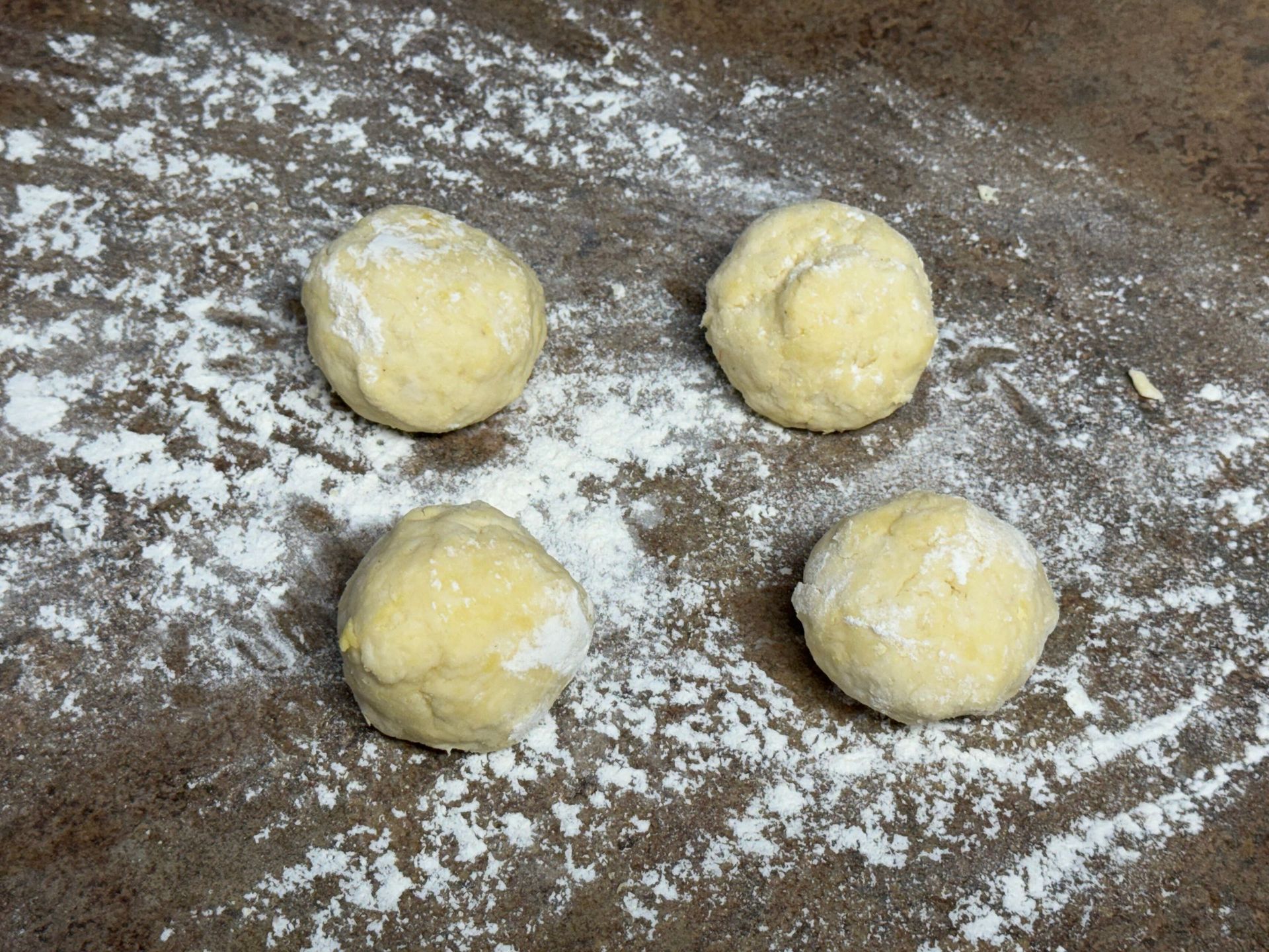 dough balls making butterhorn cookies