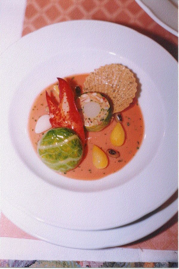 A close up of a plate of food on a table