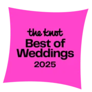 Pink square badge: