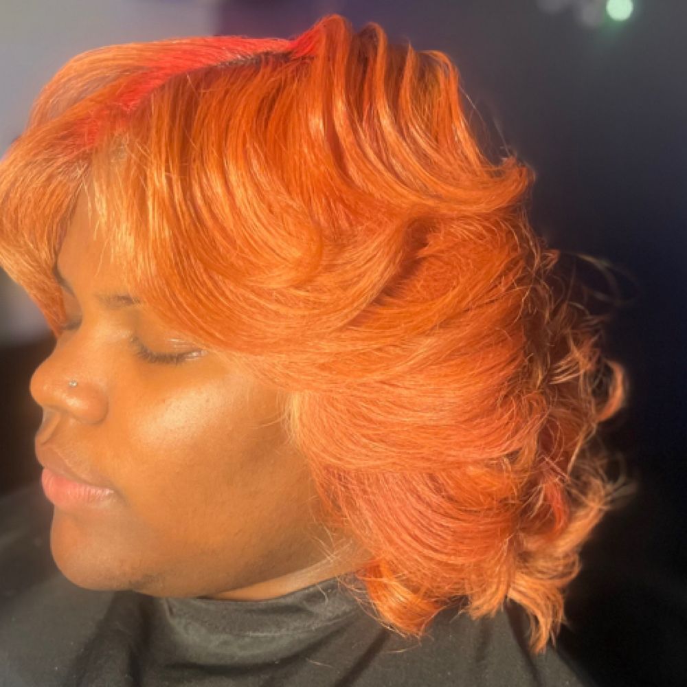 Professional shampoo and blow dry service at Pink Fin Beauty, Southfield MI