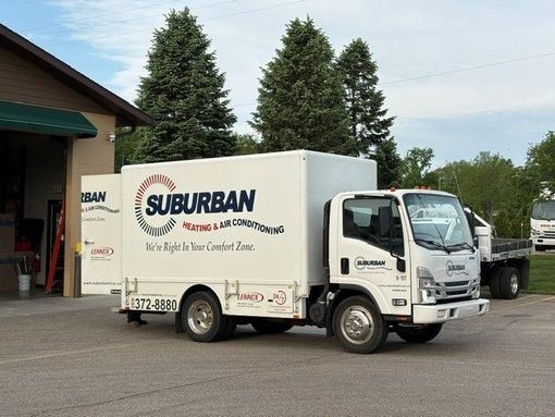 Suburban HVAC truck