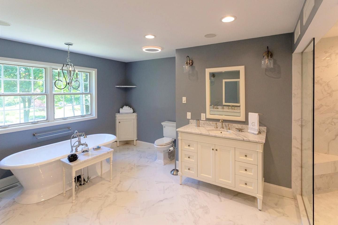 new and elegant bathroom with white