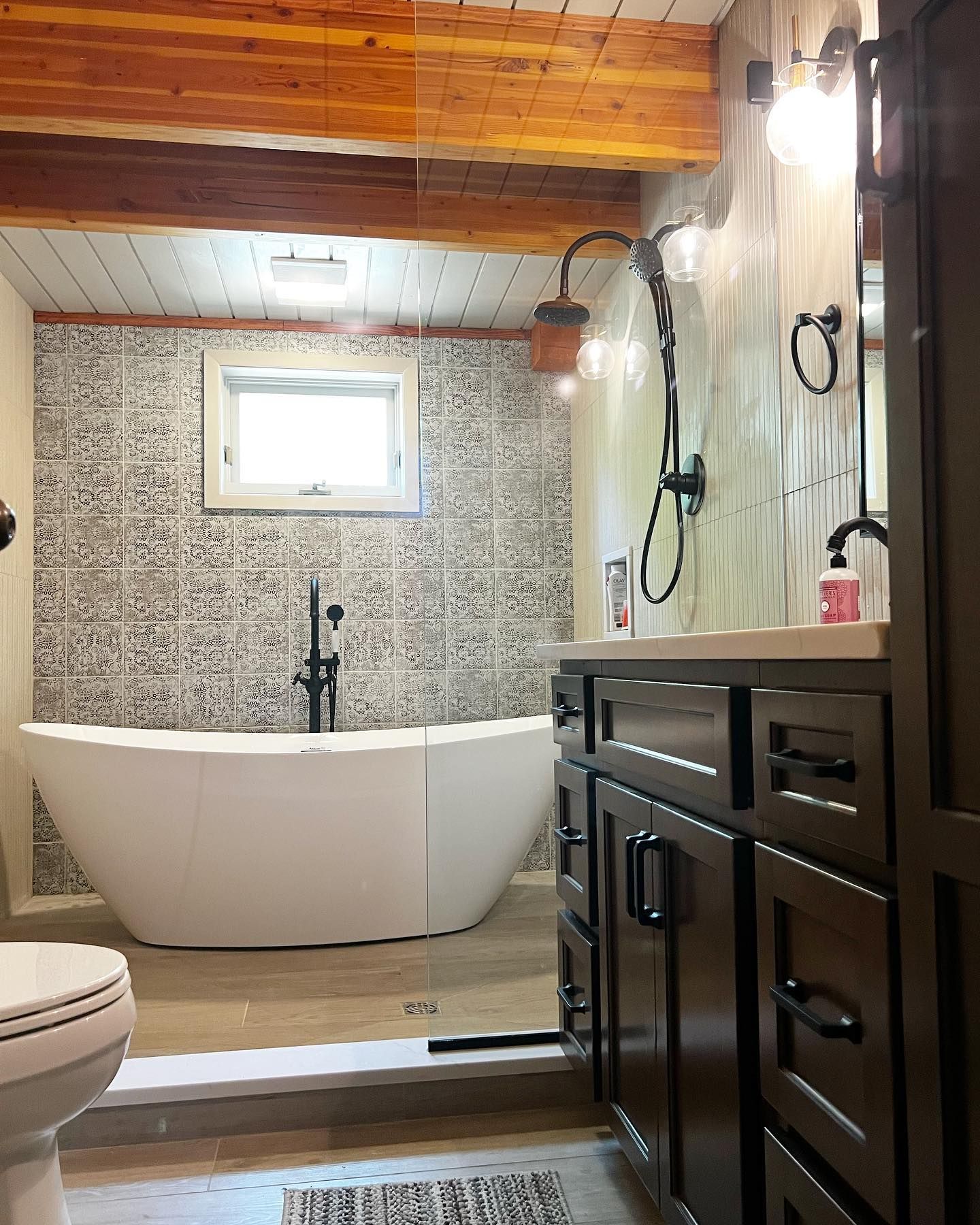 New modern bathroom with large modern tub