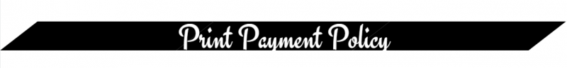 Point Payment Policy in white cursive on a black ribbon banner