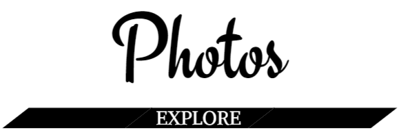 Stylized “Photos” title above a black “Explore” banner