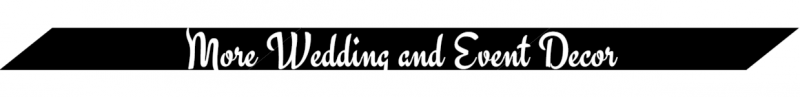 Logo reading “Mere Wedding and Event Decor” in white script on a black ribbon banner